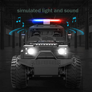  ماشین کنترلی شارژی جیپ پلیس مشکی Remote Control LAND ROVER DEFENDER POLICE JEEP 2.4G -اسباب بازی